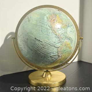 Replogle 12” World Ocean Series Globe with Brass Stand